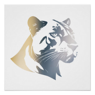 Poster Illustration de la faune et de la nature en silhou
