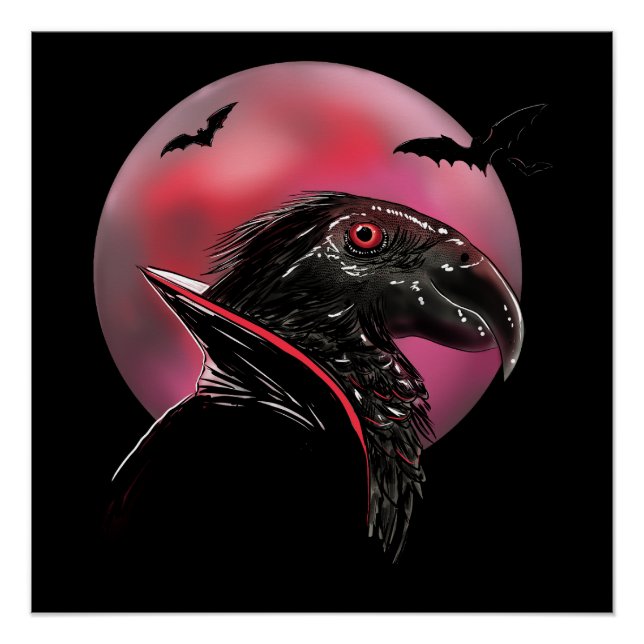 Poster Illustration de la lune de sang de perroquet de Dr (Devant)