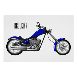 Poster Illustration de la moto à hélico