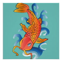 Illustration de la nage Koi Fish