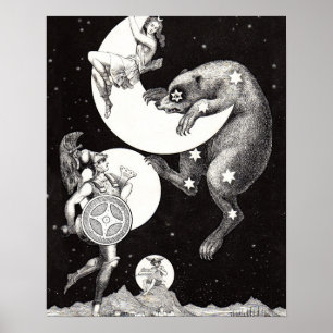 Poster Illustration de la Nuit du Dieu de l'Univers du Ci