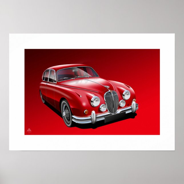 Poster Illustration de l'affiche Jaguar MK2 (Devant)