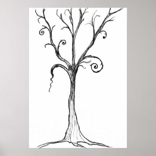 Poster Illustration de l'arbre gothique (Devant)