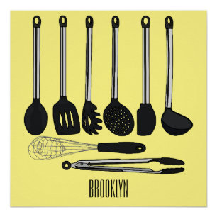 Poster Illustration de l'ustensile de cuisine
