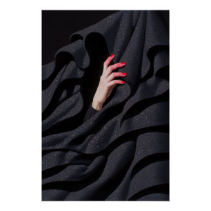 Poster Illustration de main de hijab étoilé caché