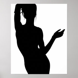 Poster Illustration de mode silhouette