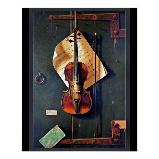 Poster Illustration de musique violon vintage (Devant)