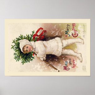 POSTER : ILLUSTRATION DE NOËL VINTAGE