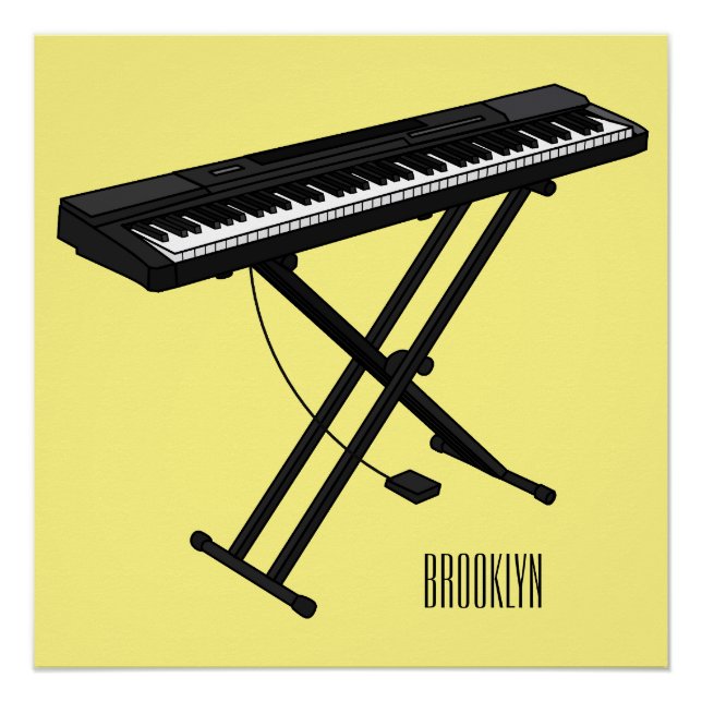 Poster Illustration de piano clavier (Devant)