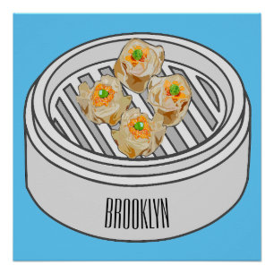 Poster Illustration de Shumai dim sum