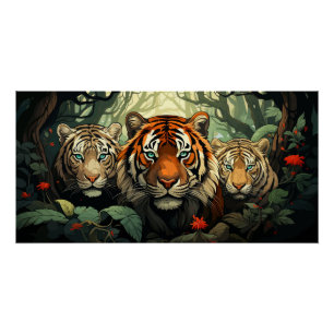 Poster Illustration des tigres