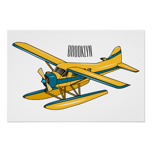 Poster Illustration d'hydravion (Devant)