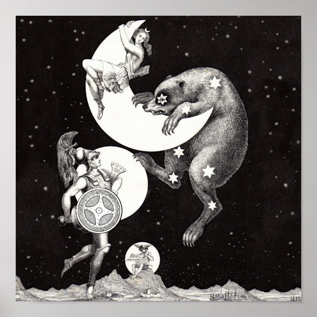 Poster Illustration divine de la nuit de l'univers de la  (Devant)