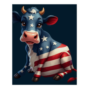 Poster Illustration du drapeau patriotique américain