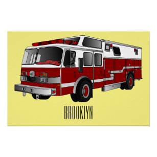 Poster Illustration du moteur à incendie