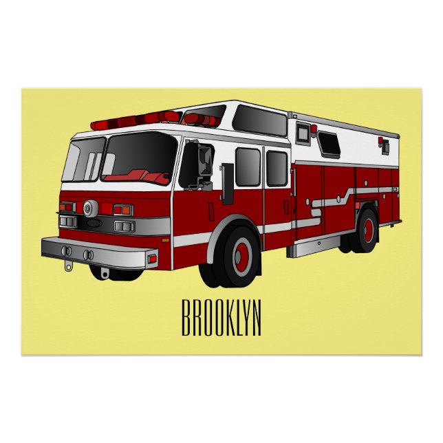 Poster Illustration du moteur à incendie (Devant)