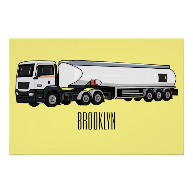 Poster Illustration du transport de carburant par camion- (Devant)