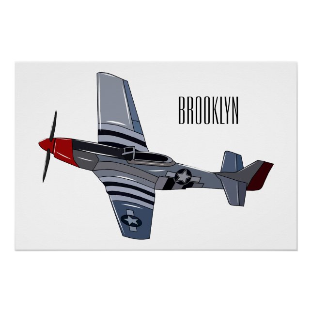 Poster Illustration d'un avion de chasse-bombardier (Devant)