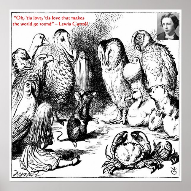 Poster Illustration et citation de Lewis Carroll dans le  (Devant)