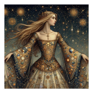 Poster Illustration Imaginaire de princesse