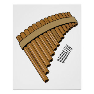 Poster Illustration Pan flûte / panpipes