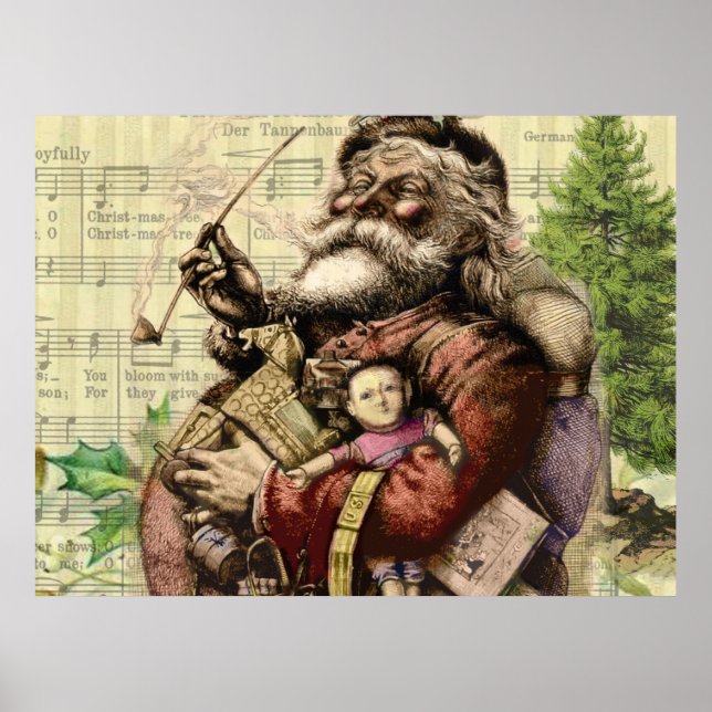 Poster Illustration Père Noël classique (Devant)