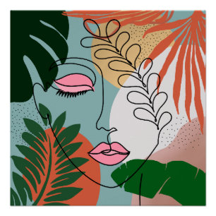 Poster Illustration tropicale du Boho naturel