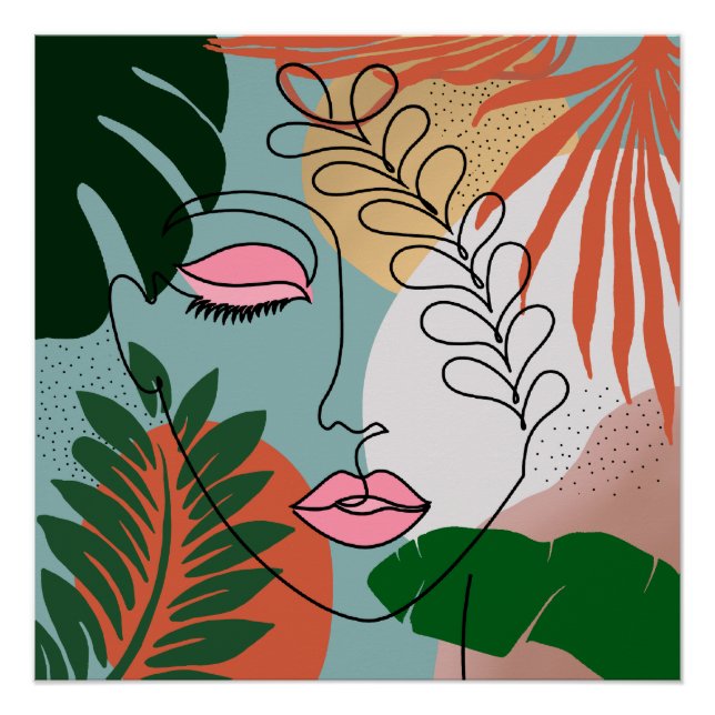 Poster Illustration tropicale du Boho naturel (Devant)