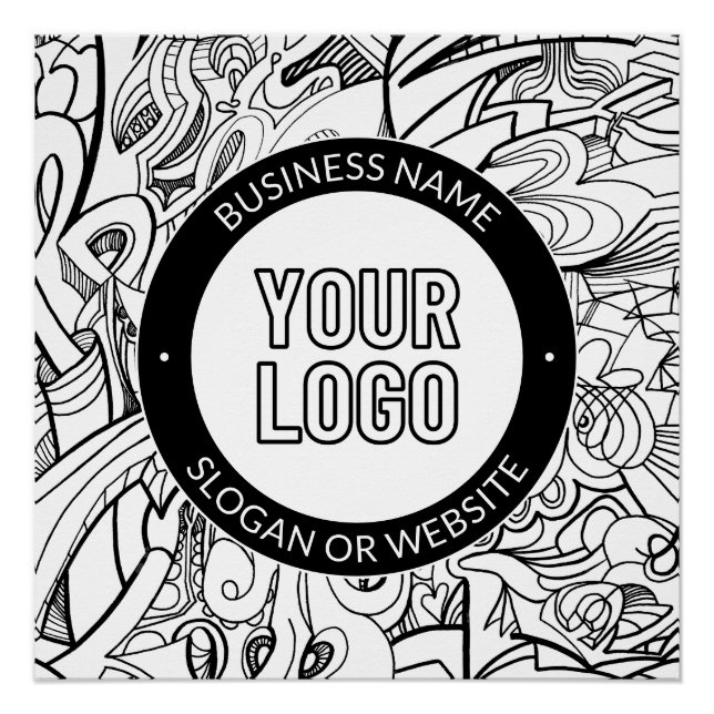 Poster Illustrations de style moderne et votre logo avec  (Devant)