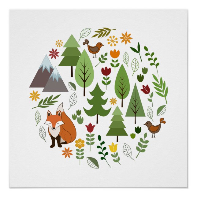 Poster Illustrations scandinaves Cercle (Devant)