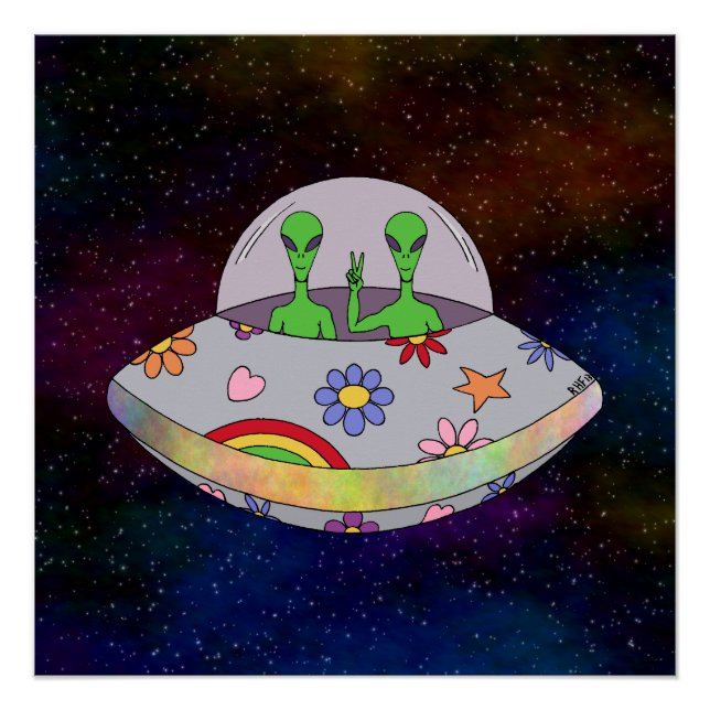 Poster Ils viennent en paix OVNI (Devant)