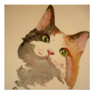 Poster I'm All Ears : Calico Cat Portrait