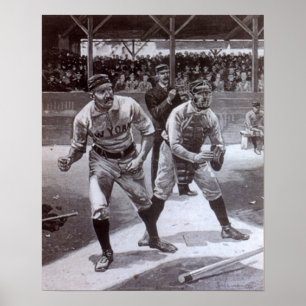 Poster Image de baseball noir et blanc