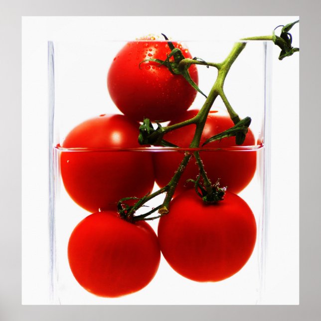 Poster Image de la tomate dans le verre de l'abstrait de  (Devant)