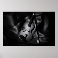Image d'un violon en b&W à vie