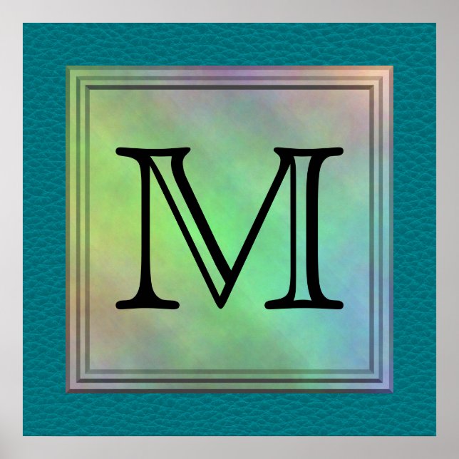 Poster Image Monogramme personnalisée imprimée sur Motif  (Devant)