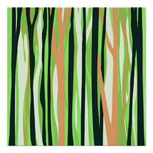 Poster image stylisée abstraite d'une forêt