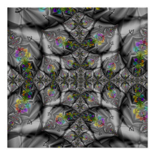 Poster Imaginaire  Art fractal arc-en-ciel