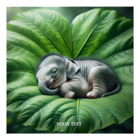 Imaginaire Bébé mignon Eléphant Feuille