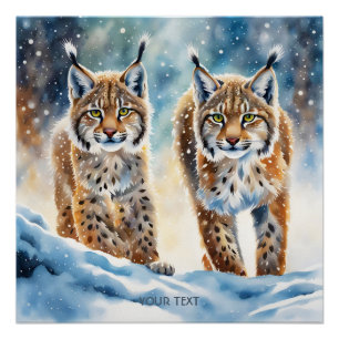 Poster Imaginaire Bébé Vivid Lynx Neige