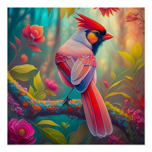 Poster Imaginaire Birds Homme Cardinal (Devant)