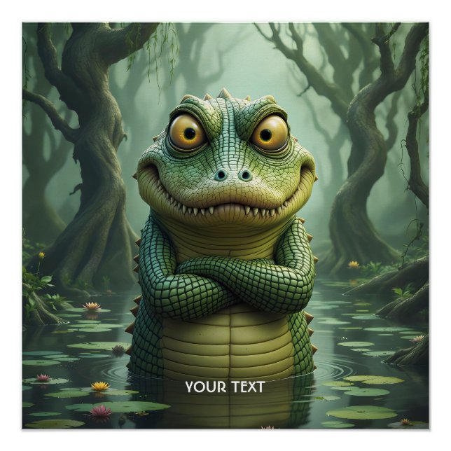 Poster Imaginaire Crocodiles en colère mignons (Devant)