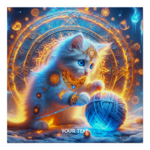 Poster Imaginaire Cute Blue Kitten Fireflakes