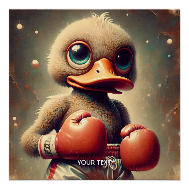 Poster Imaginaire Cute Canard Gants de boxe (Devant)