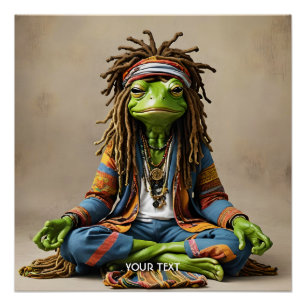 Poster Imaginaire Cute Frog Dreads Méditation