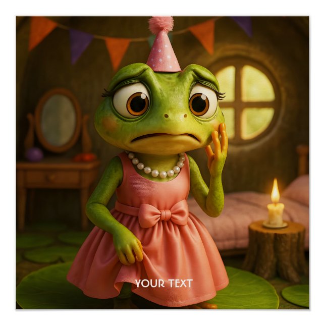 Poster Imaginaire Cute Frog Girl Party (Devant)