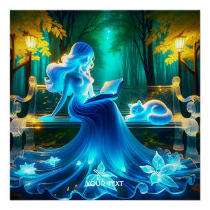 Poster Imaginaire Cute Glass Girl Chat