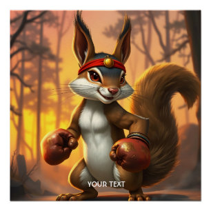 Poster Imaginaire Cute Kickboxer Squirrel Forest