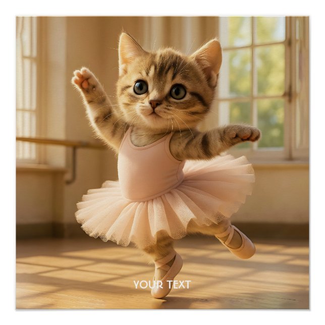 Poster Imaginaire Cute Kitten Petite Ballerina (Devant)
