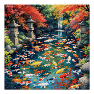 Poster Imaginaire Cute Koi Fish Pond